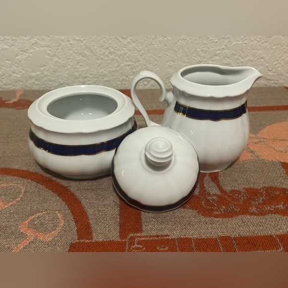 VTG MZ karlsbader porzellan sugar bowl & creamer - Picture 3 of 7